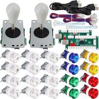 SJ@JX Arcade Game 2 Player Controller DIY Kit mygtukai su logotipu Monetos X Y Pradėti Pasirinkite 8 Way Joystick USB Encoder PC MAME Raspberry Pi