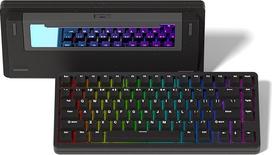 SK75 75% aliuminio belaidė mechaninė klaviatūra ANSI US, iš anksto sutepti POM jungikliai, RGB kreminė žaidimų klaviatūra, 3 režimai BT5.0/2.4G/USB-C, karšto keitimo klaviatūra su plomba, juoda
