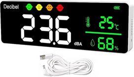 Skaitmeninis decibelų matuoklis dB matuoklis Išmanusis triukšmo detektorius su LED ekranu Triukšmo temperatūros decibelų matuoklis su įrašymo drėgmės 30-130 dB diapazono triukšmo decibelų matuoklis