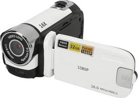 Skaitmeninis fotoaparatas diktofonas, D90 1080P 1080P 16x skaitmeninio priartinimo vaizdo kamera su apšvietimu, sukamu 2,4 colio LCD ekranu, 32GB vaizdo stebėjimo kamera, HD vaizdo įrašymas (balta)