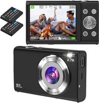 Skaitmeninis fotoaparatas, STUOGYUM automatinio fokusavimo vaizdo dienoraščio kamera FHD 2.7K 48MP fotokamera Skaitmeninis fotoaparatas, įkraunamas kompaktiškas fotoaparatas, skirtas "YouTube" vaizdo dienoraščiui, skirtas pradedantiesiems fotografams (juo