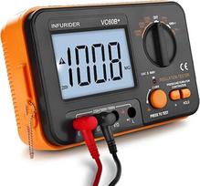 Skaitmeninis izoliacijos varžos testeris, megametras, ommetras YF-VC60B+, įtampos testeris 250/500/1000V, izoliacijos matuoklis su apšviestu LCD ekranu, duomenų saugykla