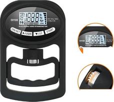 Skaitmeninis Kraftmessgerät rankos stiprumo testeris 265lbs / 120Kg digitaler Handdynamometer rankos stiprumo matuoklis USB LCD Bildschirm Handgriff Krafttraining (juodas testeris)
