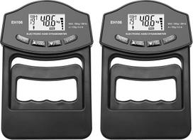 Skaitmeninis rankų dinamometras, skaitmeninis rankų dinamometras Rankų stiprumo treniruoklis 396lbs / 180kgs Reabilitacijos mokymo testeris vyrams ir moterims (2Pcs Black Meter)
