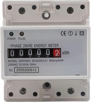 Skaitmeninis saulės energijos matuoklis - 230V 5(100) A Einphasen-Energiezähler mit DIN-Schienenhalterung, optischer Isolierung & Pulsausgang