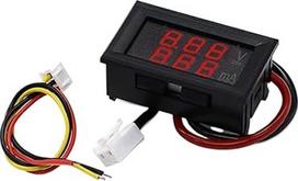 Skaitmeninis voltmetras Ampermetras DC0-100V 50A 100A skydas Amp Volt Spannung Strom Meter Tester Blau Rot Dvigubas LED ekranas (1A raudona raudona, 10PCS)