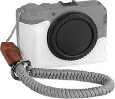 SMALLRIG "Canon R50V" odinio pusiau korpuso dėklo rinkinys su pusiau dėklu ir pintu riešo dirželiu, natūrali oda, nešiojamas ir apsauginis (baltas) - 5431