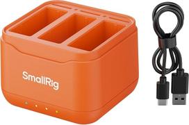 SMALLRIG akumuliatoriaus įkroviklis DJI Action 6, Action 5 Pro, Action 4, Action 3, Osmo 360, greitas įkrovimas per 2,3 val., 3 kanalų įkroviklis su 3 SD kortelių lizdais, lengvas ir skirtas DJI Action 6 priedams