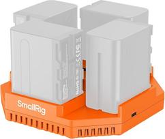 SMALLRIG NP-F970 akumuliatoriaus įkroviklis su PD-100W greituoju įkrovimu, OLED ekranas, 4 kanalų įkroviklis, skirtas "Sony" NP-F970, NP-F750, NP-F550, NP-F550, NP-F570, oranžinis (akumuliatoriai neįtraukti) - 4837