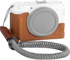 SMALLRIG R50V Originalios odos pusiau korpusas "Canon" su pusiau dėklu ir pintu dirželiu rankai - nešiojamas ir apsauginis (rudas) - 5432