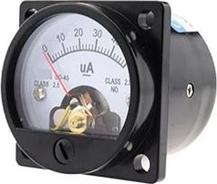 SO-45 UA Ampermetras, analoginis stiprintuvas, mikroampermetras, 30µA, 50µA, 100µA, 200µA, 300µA, 500µA, 1000µA, Didžiausias stipris, Testas, 1 Stück(30UA)
