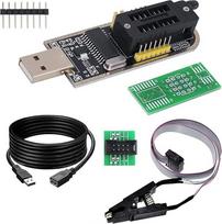 SOIC8 SOP8 Flash Chip IC Test Clips Socket Adpter, CH341A 24 25 serijos EEPROM Flash BIOS USB programatoriaus modulis, su 30 cm USB ilgintuvu