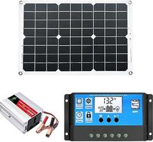 Solarmodul-Set, 300 W, mit 220 V Wechselstrom-Steckdosen, mobiler Lithium-Akku, Solarmodul, Wechselrichter, für Camping im Freien, Wohnmobil.