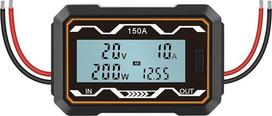 Solarstromzähler, DC Batteriezähler mit einfacher und effizienter Energieüberwachung, Wattmeter, Amperemeter, DC Leistungsmesser, Wattmeter, Mindestspannung (Vm), 150 A