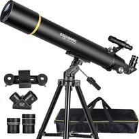 SOLOMARK teleskopai suaugusiesiems astronomijai, 80 mm diafragmos 900 mm refraktoriaus teleskopas vaikams, pradedantiesiems, kompaktiškas ir nešiojamas kelioninis teleskopas su krepšiu