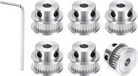 sourcing map GT-2 30T diržo skriemulys Sinchroninis ratas 8mm Bore Aliuminio Timing Belt 30 dantų Fit plotis 10mm Timing Belt 3D spausdintuvas CNC mašina (su raktu) 6vnt