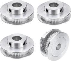 sourcing map GT-2 60T skriemulys Sinchroninis ratas 12 mm skylė Aliuminio paskirstymo diržo skriemulys 60T tinka 6 mm pločio paskirstymo diržas 3D spausdintuvui CNC mašinoms 4 Pack