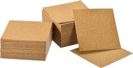 sourcing map Pack of 100 Self-Adhesive Cork Squares, 4 x 4 Inch Cork Tiles Back Plates Cork Coasters for DIY Crafts, Brown