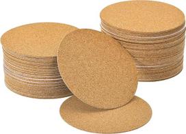 sourcing map Pack of 100 Self-Adhesive Round Cork Panels, 3.5 x 3.5 Inch Cork Tiles, Back Panels, Cork Coasters for DIY Craft Projects, Brown