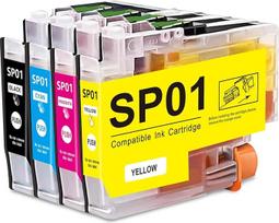SP1 sublimacinis rašalas Bro SP1 SP01 SP-01 SP-1 SP01BKS SP01CS SP01MS SP01YS Bro SP1 sublimaciniam spausdintuvui (4 pakuotės, juoda, žydra, purpurinė, geltona)