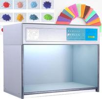 Spalvų įvertinimo kabinetas, laboratorijos spalvų derinimo švieslentė, LED švieslentės spalvų derinimo kabinetas, 6 šviesos šaltiniai (D65/TL84/F/UV/CWF/TL83)