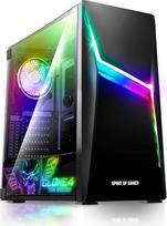SPIRIT OF GAMER - CLONE 4 - RGB kompiuterio korpusas su skaidraus grūdinto stiklo sienelėmis - Sukurkite savo žaidimų kompiuterį - bokštas, suderinamas su ATX/MATX/ITX - 2 adresuojami 120 mm ventiliatoriai