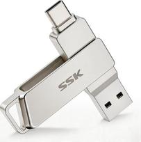 SSK USB C diskas 256GB atminties iki 200MB/s dvigubas C tipo diskas + USB 3.2 Jump Flash diskas Atminties kortelė, suderinama su "Thunderbolt 3", skirta "Android" telefonui, "MacBook/Pro/Air" ir kt.