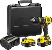 Stanley FatMax V20 akumuliatorinis plaktukinis gręžtuvas SFMCD721D2K (18 V, bešepetėlinis variklis, maks. Sukimo momentas 80 Nm, 2 greičių pilnavidurė metalinė pavara, LED lemputė, 2 x 4,0 Ah akumuliatorius, įkroviklis ir dėklas)
