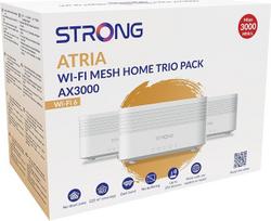Stiprus | 3 x "Atria Mesh Home Kit AX3000" | "WiFi 6" | papildoma įranga | WLAN stiprintuvas Iki 1050 m² papildomos "Wi-Fi 6" aprėpties | Visiems maršrutizatoriams | Dviejų dažnių 2,4 GHz + 5 GHz | Gigabitiniai LAN prievadai | Balta