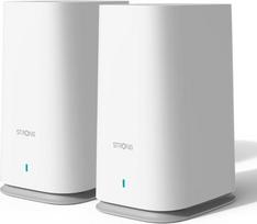 STRONG "Atria" "Wi-Fi Mesh Home Kit 2100", WLAN stiprintuvas, iki 7 kartų spartesnis "Wi-Fi", kartotuvas, 200 m² aprėptis, 2100Mbps, 2,4 GHz + 5 GHz, 3 x Gigabit LAN/WAN Ethernet prievadai, baltos spalvos