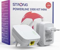 STRONG AV1000Mbit/s Powerline adapterio rinkinys, HomePlug AV2 Powerline interneto plėtinys, "Plug & Play", vieno mygtuko apsauga, energijos taupymo režimas, Gigabit LAN prievadai, idealiai tinka televizoriui, kompiuteriui, žaidimų konsolei