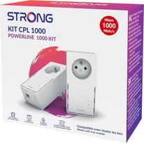 STRONG AV600Mbps Powerline adapterio rinkinys su lizdu, HomePlug AV2 Powerline interneto stiprintuvas, "Plug & Play", vieno mygtuko apsauga, 100Mbps LAN prievadai, idealiai tinka televizoriui, kompiuteriui, baltos spalvos