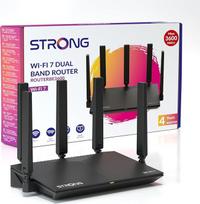STRONG BE3600 Dviejų dažnių "Wi-Fi 7" maršrutizatorius, iki 3,6Gb/s, MLO palaikymas, interneto WLAN maršrutizatorius, 2,5G WAN ir Gigabit LAN, 5 išorinės antenos, programėlių valdymas, vaikų valdymas, WPA3, TWT, IPv6