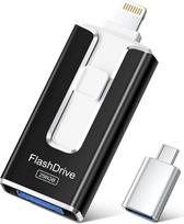 SUDEHO USB atmintinė 256GB "iPhone", MFi sertifikuota 4 in 1 atmintinė "iPhone" / "iPad" / "Android" / asmeniniams kompiuteriams, "Flash" diskas su "Plug and Play" atsargine kopija nuotraukoms ir vaizdo įrašams, greitas perdavimas, matinės juodos spalvos