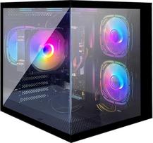 suevery Ryzen 5 5600GT Žaidimų kompiuteris (6 branduoliai, 12 gijų, iki 4,6 GHz) Vega 7 16GB RAM 512GB NVMe SSD WLAN Stalinis kompiuteris bokštas, tinkamas biurui, namams ir pradedantiesiems žaidėjams, juodas