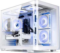 suevery žaidimų kompiuteris "Ryzen 5 5600 Desktop Computer Tower" 16GB RAM 1TB NVMe SSD WiFi Iš anksto sukomplektuotas žaidimų kompiuteris (baltas)