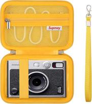 Supmay kietas dėklas Fujifilm Mini EVO, mini spausdintuvo kelioninis dėklas su tinkliniu krepšeliu, kurį galima naudoti su USB kabeliu, plėvele ar kitais smulkiais priedais, geltonas