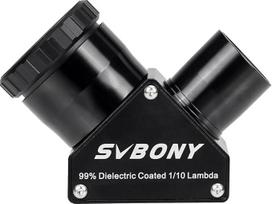 Svbony SV223 įstrižinis veidrodis, 1,25 colio 90° įstrižainės adapteris, žvaigždžių zenito veidrodis, pagamintas iš anglies pluošto medžiagos, su "Clicklock" fiksavimo mechanizmu, skirtas planetų stebėjimams