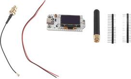SX1276 siųstuvo modulis su antena, skirtas kūrimo platformai, "LoRa" mazgas 868-915 MHz, OLED ekranas, "WiFi", kaiščių antraštės lipdukas