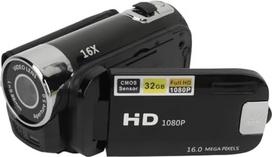 Sxhlseller D90 1080P vaizdo kamera, 16 MP skaitmeninis fotoaparatas su 16x priartinimu, 2,4 colio pasukamu ekranu, užpildymo šviesa, apsauga nuo drebėjimo, įrašymas kilpa pradedantiesiems (juoda)
