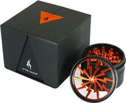 Tabako malūnėlis "Thorinder" iš aliuminio, oranžinis, 4 dalys Tritatabacco 62 mm