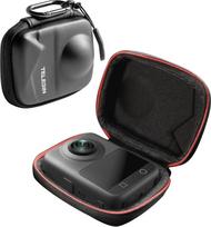TELESIN Osmo 360 dėklas, DJI Osmo 360 kelioninis krepšys, nešiojamasis mažas saugojimo krepšys, apsauginis dėklas, kietas kelioninis dėklas su riešo dirželiu ir karabinu, skirtas DJI Osmo 360 priedams