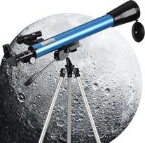 Teleskopas su rotuojamuoju taškų ieškikliu, puikiai matomas astronominis teleskopas su 50 mm blende, skirtas vaikams ir pradinukams, einziehbares Stativ, su telefono adapteriu
