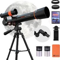 Teleskopas vaikams Suaugusiems Pradedantiesiems Atsidarymo refraktorius teleskopas žvaigždžių stebėjimui su reguliuojamu trikoju telefono adapteriu Puikios astronomijos dovanos vaikams