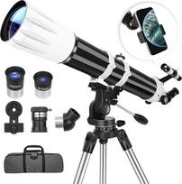 Teleskopas, 90 mm diafragma, 900 mm astronominis refraktoriaus teleskopas suaugusiesiems, galingas daugiasluoksnis profesionalus teleskopas pradedantiesiems astronomams su AZ laikikliu, nešiojamas