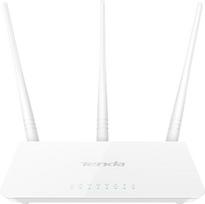 Tenda F3 WLAN maršrutizatorius N300, skirtas prijungti prie kabelinio/DSL arba šviesolaidinio modemo (300Mbit/s per WLAN, 3 LAN prievadai, WPS / spausdinimas / laikmena, 3 X 5dBi išorinės antenos), baltas