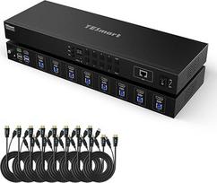 TESmart USB 3.0 HDMI KVM jungiklis 8 prievadų 4K@60Hz, 8X1 KVM montuojamas į stelažą Įmonių klasės EDID emuliatorius | Hotkey Switch | RS232 | LAN prievadas | IR nuotolinis valdymas | IP valdymas | Automatinis nuskaitymas | su 8 pakuotėmis po 1,5 m