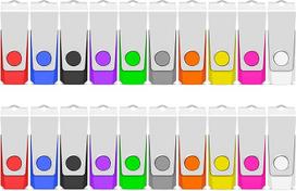 TEWENE USB atmintinė 16GB, 20 USB atmintinių rinkinys Atmintinė, USB 2.0, greitaeigė, įvairiaspalvė, pasukama