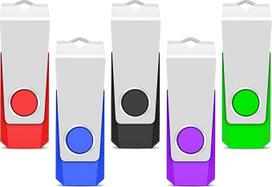 TEWENE USB atmintinė 32GB, 5 USB atmintinių rinkinys Atmintinė Flash Drive Memory Stick Greitaeigė USB 2.0 Įvairiaspalvė rotacinė atmintinė