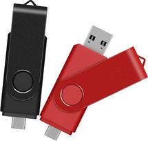 TEWENE USB C atmintinė 128GB, 2 vnt., USB 3.0 atmintinė telefonui ir planšetiniam kompiuteriui, atmintinė mobiliajam telefonui 2 viename (USB-C ir USB-A), skirta telefonui, planšetiniam kompiuteriui ir "Android" telefonams bei kompiuteriams